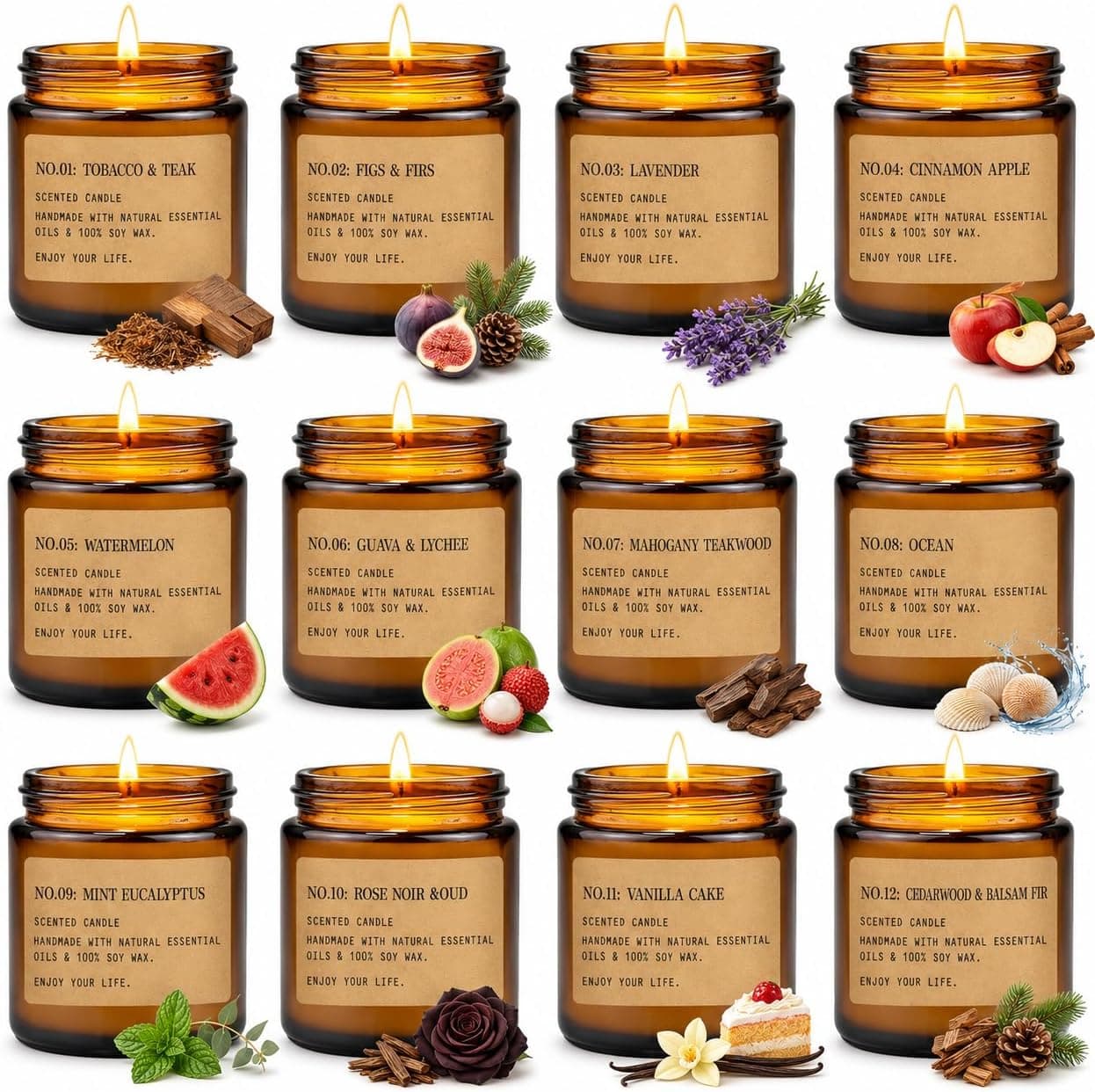Vela aromática (cera de soja) (Amazon)