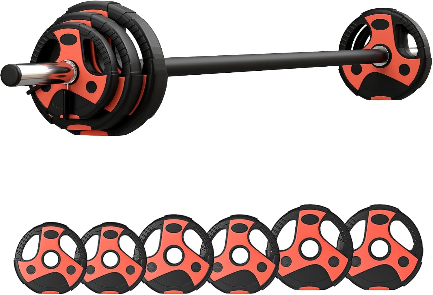 Set de barra y discos para casa (Amazon)